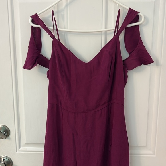ASTR Womens Cold Off Shoulder Dress Size medium Purple Party Cocktail Ruffle - Picture 3 of 7